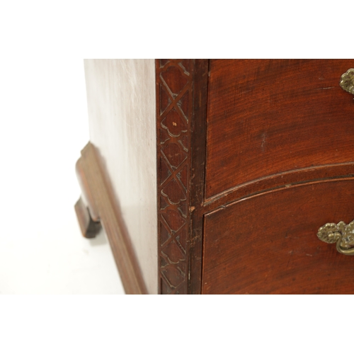 168 - A LARGE GEORGE III CHIPPENDALE PERIOD MAHOGANY COUNTRY HOUSE SERPENTINE CHEST OF DRAWERS with gradua... 