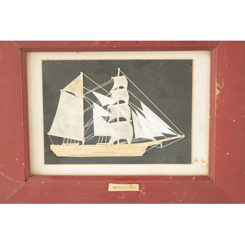 173 - A PAIR OF 19TH CENTURY 3D SAILORS PICTURES depicitng ships The Pavilion and The Darlington - initial... 