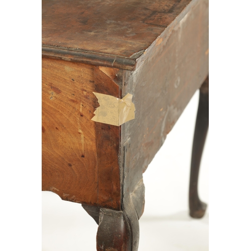 187 - A MID 18TH CENTURY MAHOGANY LOWBOY with three frieze drawers and shaped apron; raised on cabriole le... 