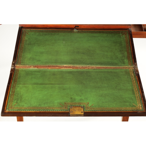 191 - A SMALL LATE 18TH CENTURY FIGURED ROSEWOOD AND TULIPWOOD BANDED BONHEUR DE JOUR the cupboarded top a... 