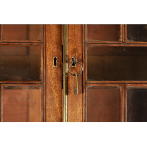 206 - A FINE REGENCY MAHOGANY SECRETAIRE BOOKCASE IN THE MANNER OF GEORGE SMITH with ebony inlays having a... 