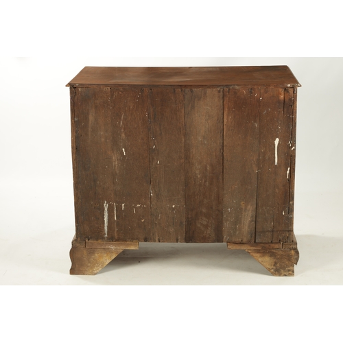 207 - AN 18TH CENTURY COUNTRY HOUSE OAK CHEST OF DRAWERS with brushing slide, fluted canted corners and th... 