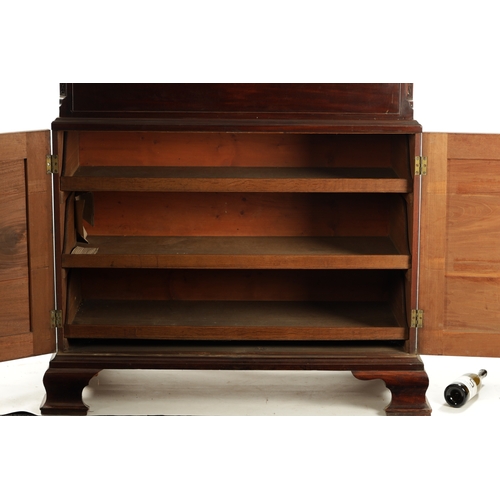 208 - A FINE GEORGE III CHIPPENDALE DESIGN MAHOGANY SECRETAIRE CHEST ON CABINET FROM THE LILFORD ESTATE th... 