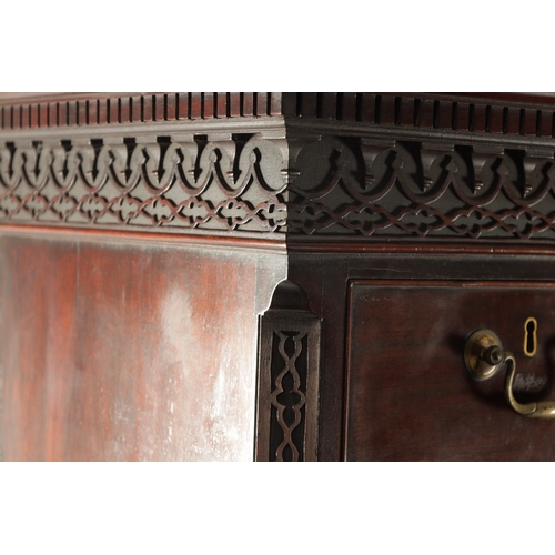 208 - A FINE GEORGE III CHIPPENDALE DESIGN MAHOGANY SECRETAIRE CHEST ON CABINET FROM THE LILFORD ESTATE th... 