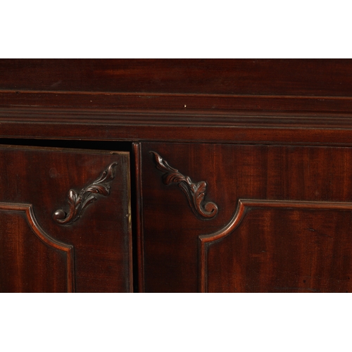 208 - A FINE GEORGE III CHIPPENDALE DESIGN MAHOGANY SECRETAIRE CHEST ON CABINET FROM THE LILFORD ESTATE th... 