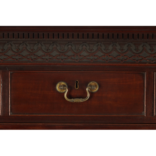 208 - A FINE GEORGE III CHIPPENDALE DESIGN MAHOGANY SECRETAIRE CHEST ON CABINET FROM THE LILFORD ESTATE th... 