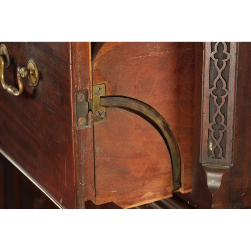 208 - A FINE GEORGE III CHIPPENDALE DESIGN MAHOGANY SECRETAIRE CHEST ON CABINET FROM THE LILFORD ESTATE th... 