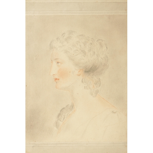 244 - A COLLECTION OF SIX 19TH CENTURY PORTRAIT DRAWINGS OF LADIES unframed (41cm high 31cm wide)