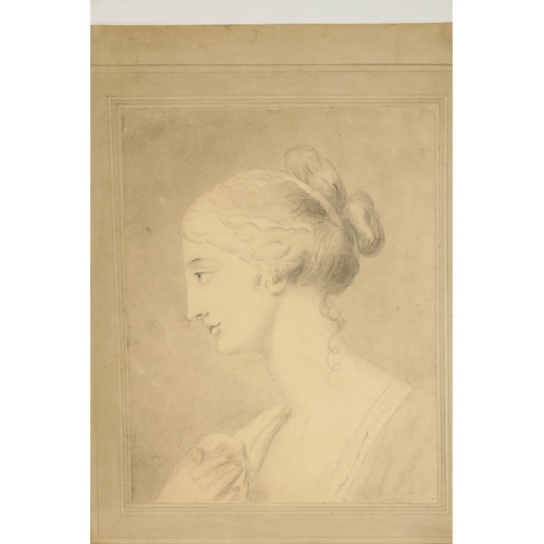 244 - A COLLECTION OF SIX 19TH CENTURY PORTRAIT DRAWINGS OF LADIES unframed (41cm high 31cm wide)