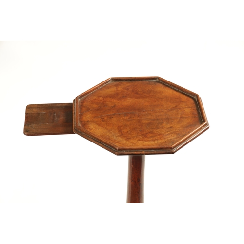 248 - A GEORGE III MAHOGANY OCTAGONAL TOP KETTLE STAND with pull out slide raised on tripod cabriole leg b... 