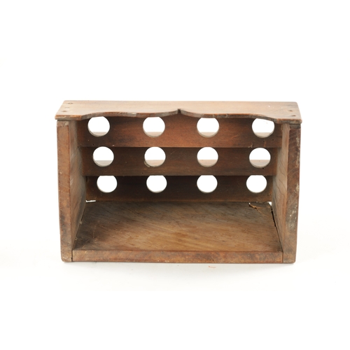 251 - AN 18TH CENTURY WELSH FRUITWOOD STEPPED SPOON RACK (28cm wide 24cm high)