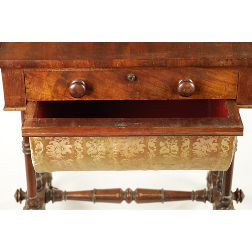 255 - A 19TH CENTURY MAHOGANY FOLD DOWN WORK TABLE IN THE MANNER OR GILLOWS with frieze drawer and two fol... 