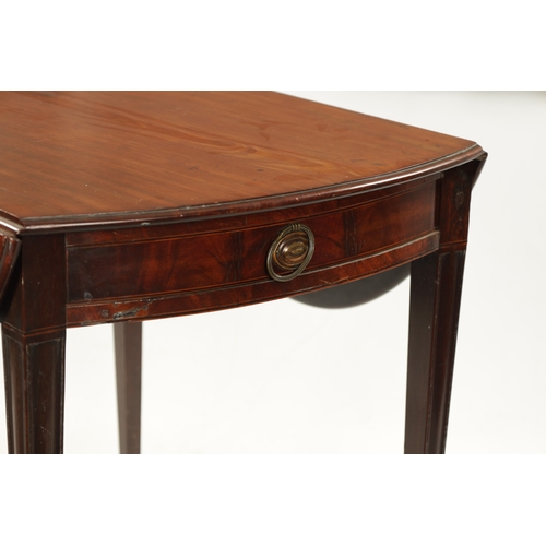 259 - AN GEORGE III OVAL MAHOGANY PEMBROKE TABLE on square moulded tapering legs (77cm wide 55cm deep 71cm... 