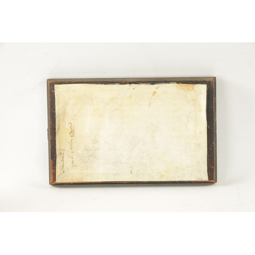 263 - A 19TH CENTURY TERRACOTTA RECTANGULAR PLAQUE depicting a classical figural scene - in a glazed eboni... 