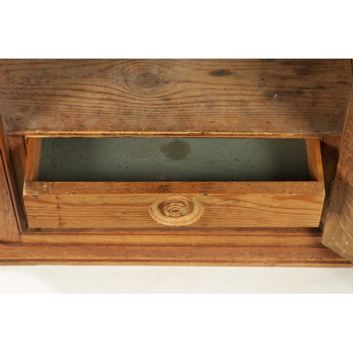 279 - AN EARLY 19TH CENTURY OAK TABLE CABINET with hinged doors revealing shelves and small drawers (43cm ... 