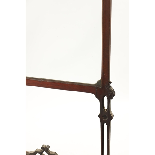 281 - A 19TH CENTURY MAHOGANY CHIPPENDALE STYLE TWO FOLD SCREEN with glazed panels and pierced frame. (107... 