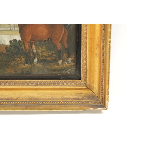 290 - ATT BENJAMIN ZOBEL (1762 - 1830) AN FINE 19TH CENTURY SAND PICTURE landscape scene with horse and go... 