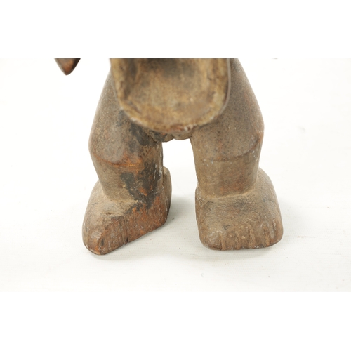 308 - A CARVED AFRICAN KORO FEMALE LIBATION CUP / FIGURE bearing label from the Eric Mayes Collection (56c... 