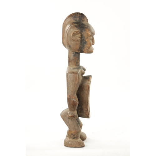 308 - A CARVED AFRICAN KORO FEMALE LIBATION CUP / FIGURE bearing label from the Eric Mayes Collection (56c... 