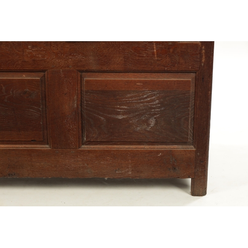 33 - A SMALL EARLY 18TH CENTURY OAK PANELLED CUPBOARD with ironwork H hinges (92cm wide 46cm deep 159cm h... 