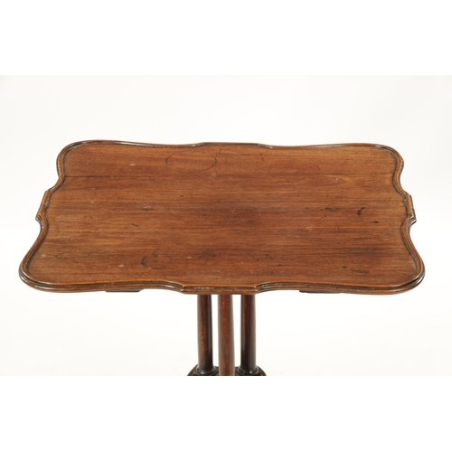 334 - A RARE GEORGE III MAHOGANY METAMORPHIC ADJUSTABLE OCCASIONAL TABLE with shaped gallery edged top; ra... 