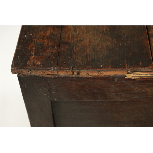 358 - AN EARLY 19TH CENTURY OAK NORFOLK / SUFFOLK CHEST OF DRAWERS having an unusual drawer configuration.... 