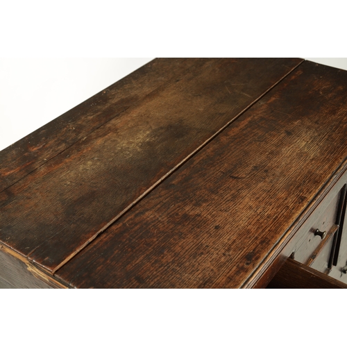 358 - AN EARLY 19TH CENTURY OAK NORFOLK / SUFFOLK CHEST OF DRAWERS having an unusual drawer configuration.... 