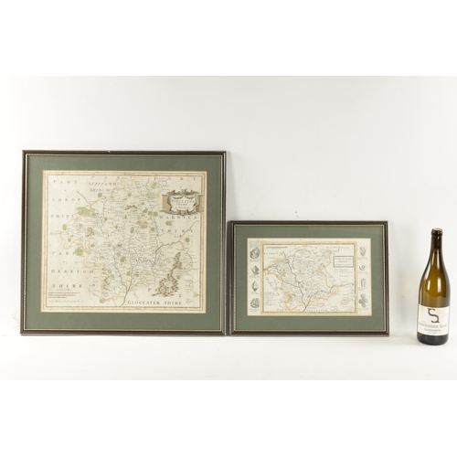 363 - AN ANTIQUE FRAMED MAP OF JAVA in glazed gilt frame TOGETHER WITH TWO MAPS OF WORCESTERSHIRE (23.5cm ... 