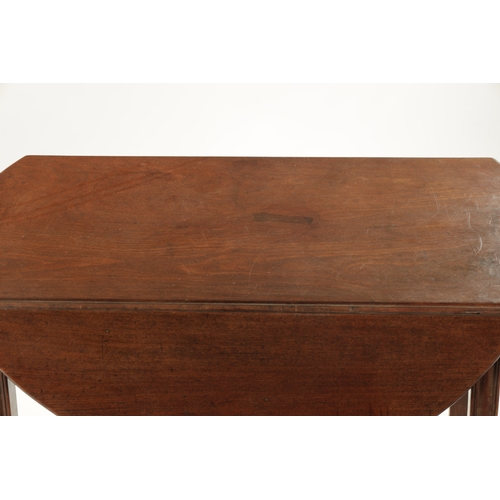 368 - A GEORGE III MAHOGANY PEMBROKE TABLE with frieze drawer and moulded tapering legs (88cm wide 51cm de... 