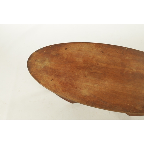 370 - A 1950'S OVAL COFFEE TABLE (122cm wide 56cm deep 38cm high)