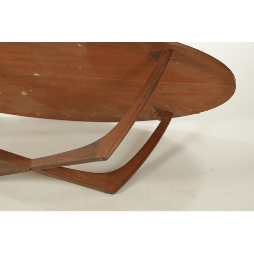 370 - A 1950'S OVAL COFFEE TABLE (122cm wide 56cm deep 38cm high)