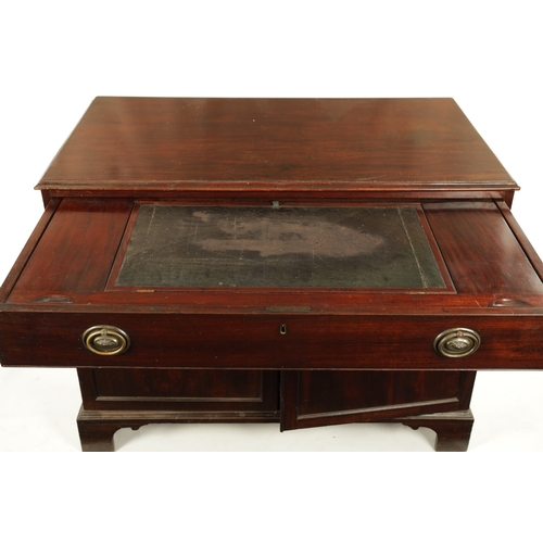 40 - A GEORGE III MAHOGANY GENTLEMAN’S LIBRARY CHEST WITH SECRETAIRE DRAWER with sliding adjustable leath... 