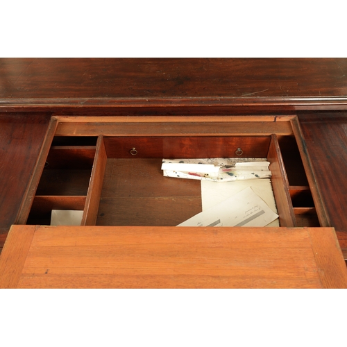 40 - A GEORGE III MAHOGANY GENTLEMAN’S LIBRARY CHEST WITH SECRETAIRE DRAWER with sliding adjustable leath... 