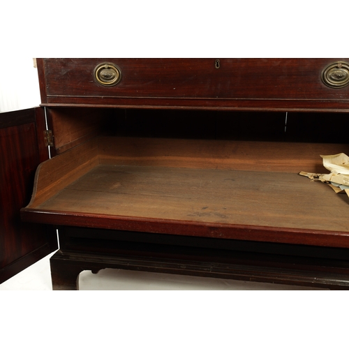 40 - A GEORGE III MAHOGANY GENTLEMAN’S LIBRARY CHEST WITH SECRETAIRE DRAWER with sliding adjustable leath... 