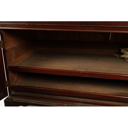 40 - A GEORGE III MAHOGANY GENTLEMAN’S LIBRARY CHEST WITH SECRETAIRE DRAWER with sliding adjustable leath... 