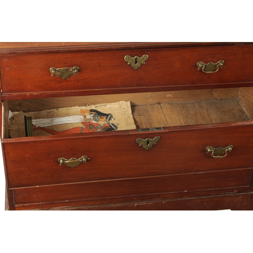 400 - AN UNUSUAL AND RARE EARLY 18TH CENTURY RED WALNUT CHEST ON STAND POSSIBLY AMERICAN having three grad... 