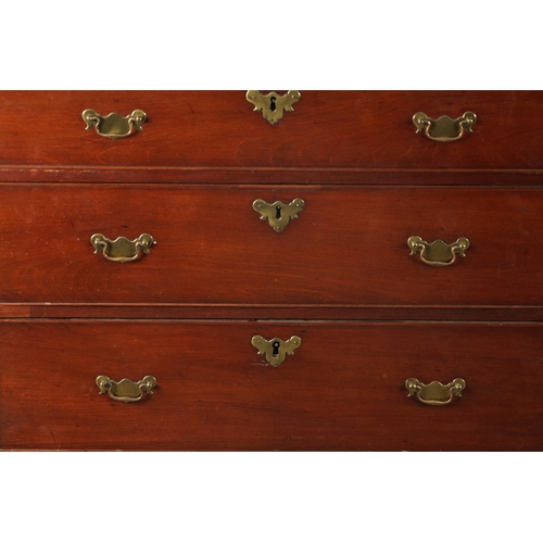 400 - AN UNUSUAL AND RARE EARLY 18TH CENTURY RED WALNUT CHEST ON STAND POSSIBLY AMERICAN having three grad... 