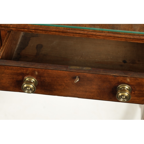 414 - A REGENCY MAHOGANY TWO DRAWER SOFA TABLE raised on a splayed foot base (91cm wide 54cm deep 71cm hig... 