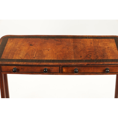 427 - A RARE CANADIAN REGENCY PERIOD ASH AND COROMANDEL SIDE TABLE with two shallow frieze drawers; raised... 