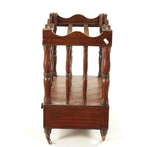 430 - A REGENCY COLONIAL HARDWOOD CANTERBURY with turned spindles and three divisions; above a frieze draw... 