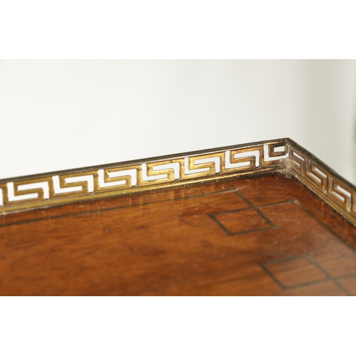 67 - A FINE REGENCY BRASS INLAID ROSEWOOD BONHEUR DE JOUR IN THE MANNER OF JOHN MCLEAN the raised superst... 