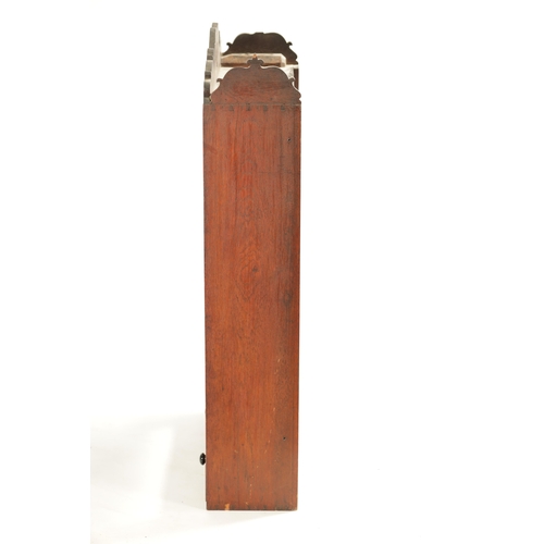 70 - A SET OF EARLY 19TH CENTURY WALNUT WALL SHELVES fitted with two bottom drawers (86cm high 54cm wide)