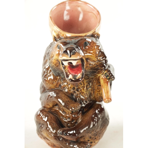 483 - A 19TH CENTURY MAJOLICA HOLDCROFT HONEY BEAR JUG (33cm high)