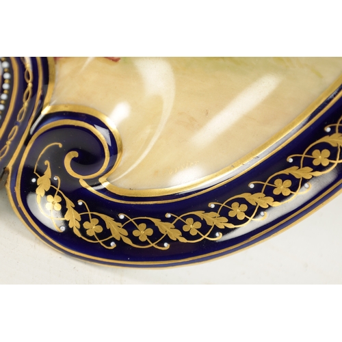 486 - A FINE PAIR OF ROYAL VIENNA PORCELAIN-SHAPED DISHES finely painted with classical figural scenes sig... 