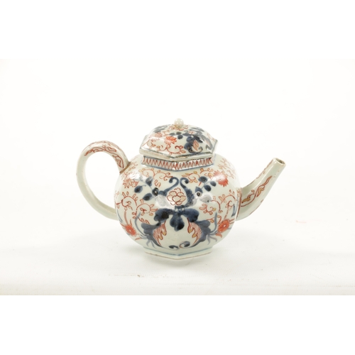 498 - AN 18TH CENTURY JAPANESE EDO PERIOD IMARI TEAPOT painted with flowers and leafwork decoration (16cm ... 