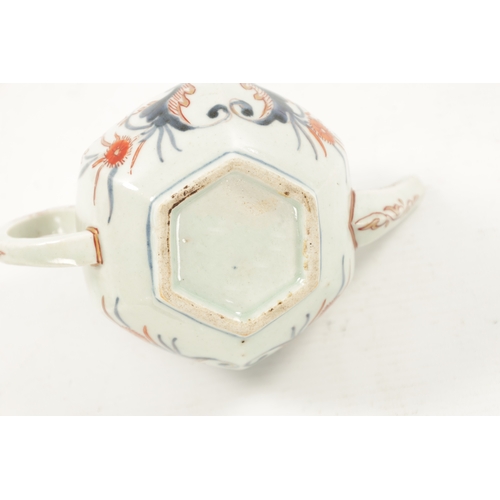 498 - AN 18TH CENTURY JAPANESE EDO PERIOD IMARI TEAPOT painted with flowers and leafwork decoration (16cm ... 