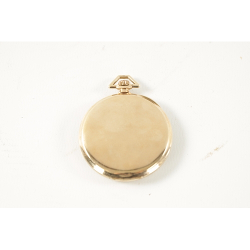 635 - A 1920’S 9CT GOLD VERTEX WATCH CO. OPEN FACED POCKET WATCH having a silvered dial with Arabic numera... 