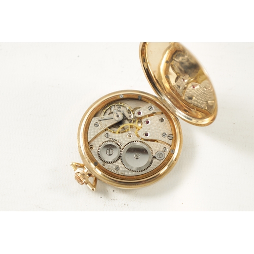 635 - A 1920’S 9CT GOLD VERTEX WATCH CO. OPEN FACED POCKET WATCH having a silvered dial with Arabic numera... 