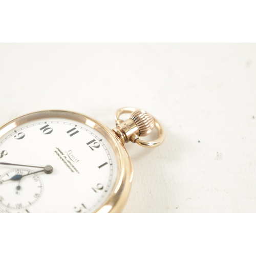 636 - AN EARLY 20TH CENTURY LIMIT 9CT GOLD OPEN-FACED POCKET WATCH the enamel Arabic dial with subsidiary ... 