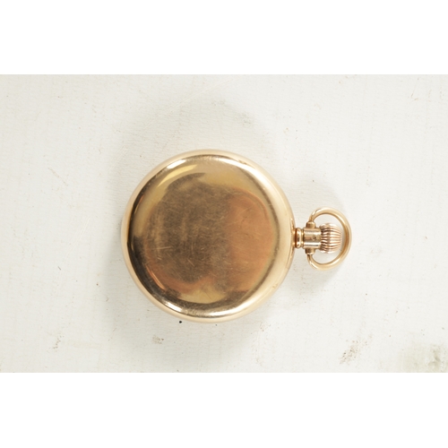 636 - AN EARLY 20TH CENTURY LIMIT 9CT GOLD OPEN-FACED POCKET WATCH the enamel Arabic dial with subsidiary ... 